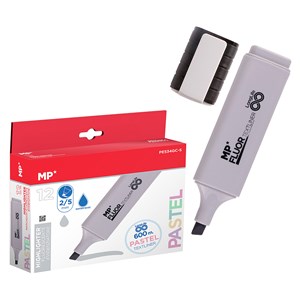 Pack 12 marqueurs long life pastel gris