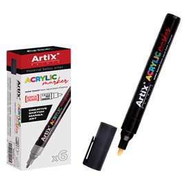 Pack de 6 uds. Marqueur acrylique noir