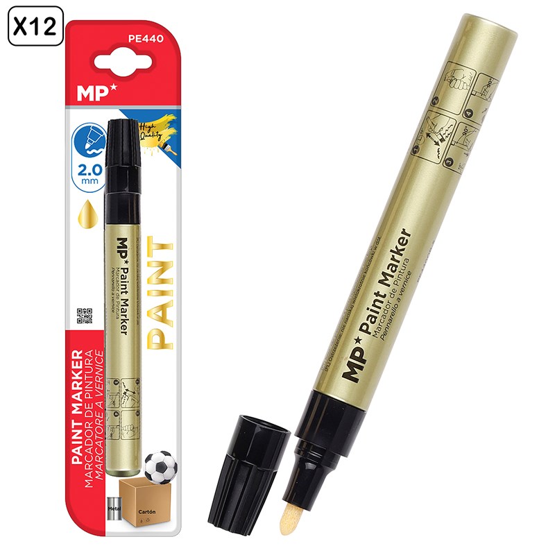 Pack 12 marqueurs de peinture or