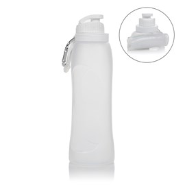Bouteille pliable enroulable de 500ml, en silicone de qualité alimentaire.