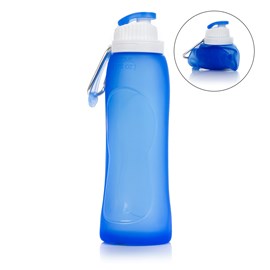 Bouteille pliable enroulable de 500ml, en silicone de qualité alimentaire.