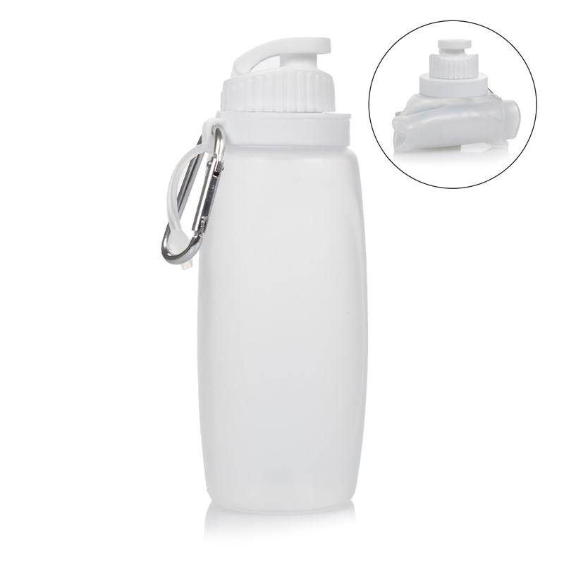 Mini bouteille pliable enroulable de 320 ml, en silicone de qualité alimentaire.