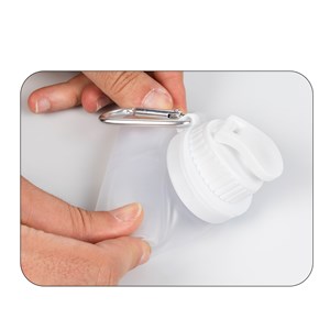 Mini bouteille pliable enroulable de 320 ml, en silicone de qualité alimentaire.