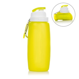 Mini bouteille pliable enroulable de 320ml, en silicone de qualité alimentaire.