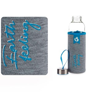 Ensemble 3 bouteilles neoprene cristal col étiquettes messages 500 ml