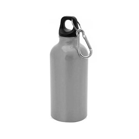 Bidon en aluminium 400 ml avec bouchon de sécurité et mousqueton