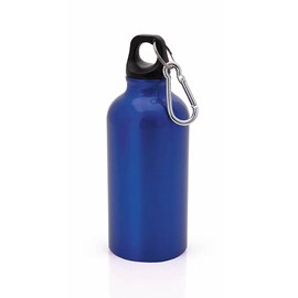 Bidon en aluminium 400 ml avec bouchon de sécurité et mousqueton