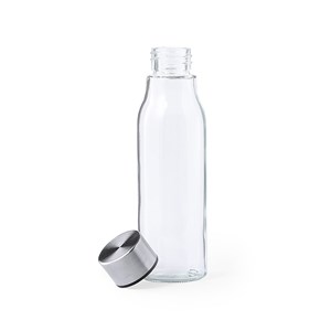 Bouteille 550 ml en borosilicate avec bouchon en acier inox.
