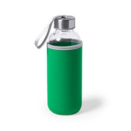 Bouteille en verre 420 ml. Avec housse soft shell