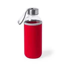 Bouteille en verre 420 ml. Avec housse soft shell