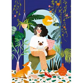 Puzzle jardin bleu - 1000 pièces