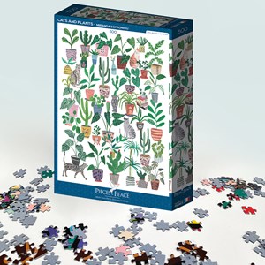 Puzzle chats et plantes - 500 pièces