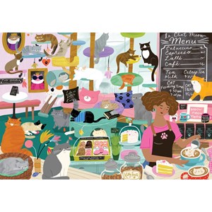 Puzzle mon lieu préféré : le café à chats - 1000 pièces
