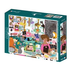 Puzzle mon lieu préféré : le café à chats - 1000 pièces