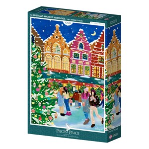 Puzzle marché de noël à bruges - 1000 pièces