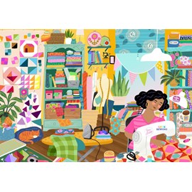 Puzzle mon lieu préféré : l'atelier de couture - 1000 pièces