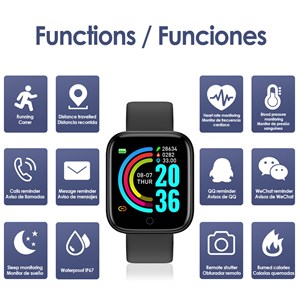 Bracelet intelligent ak-y68 avec moniteur de fréquence cardiaque.