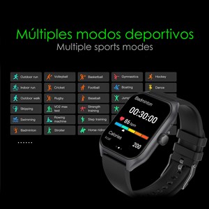 Smartwatch qx5 avec écran de 1,96 pouces. Appels bluetooth.