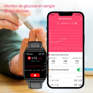 Smartwatch e530 avec détection de glucose dans le sang.