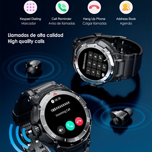 Smartwatch gt100 pro multisport, tension et o2 dans le sang, avec des écouteurs.