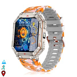 Smartwatch kr92 avec appels bt, gps, outils d'exploration, moniteur cardiaque.