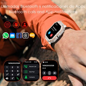 Smartwatch kr92 avec appels bt, gps, outils d'exploration, moniteur cardiaque.