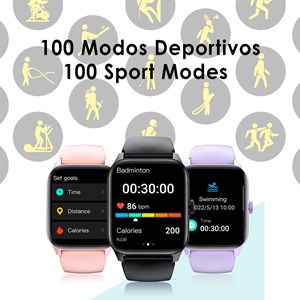 Smartwatch qs56. Appels bluetooth, plus de 100 modes sportifs. Mesure des pas.
