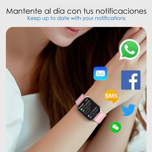 Smartwatch zw32 avec notifications d'applications, plusieurs modes sportifs.