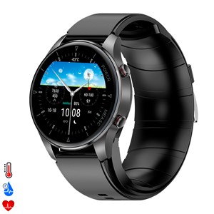 Smartwatch p50 avec pompe à air et ballon test de pression artérielle réel.