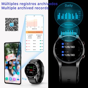 Smartwatch p50 avec pompe à air et ballon test de pression artérielle réel.