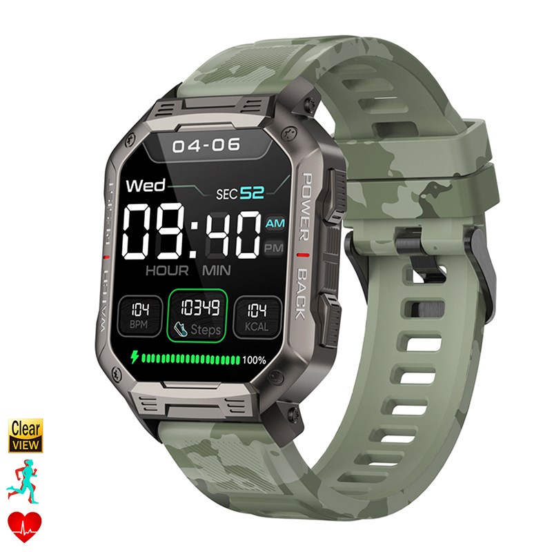 Dam - Smartwatch nx3 outdoor avec modes sportifs, moniteur de fréquence cardiaque.