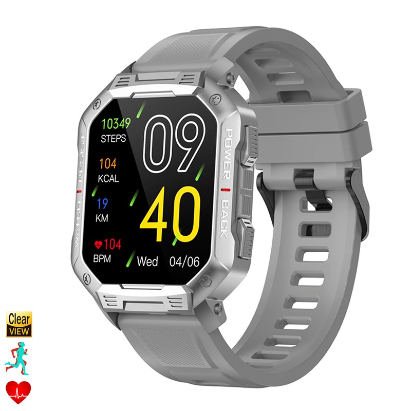Dam - Smartwatch nx3 outdoor avec modes sportifs, moniteur de fréquence cardiaque.