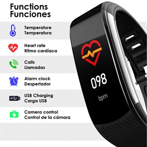 Bracelet intelligent t118 avec mesure de la température corporelle, o2 dans.