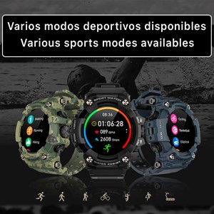 Smartwatch t6 avec boîtier haute résistance. Moniteur cardiaque dynamique.