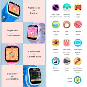 Montre intelligente pour enfants y90 avec caméra photo et vidéo, 6 jeux.