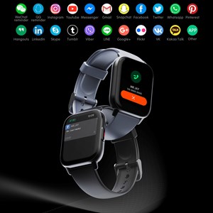 Smartwatch qs16 avec thermomètre corporel, moniteur de tension et o2.