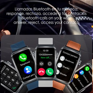Smartwatch tk73, appels bluetooth avec fonctions avancées de santé.