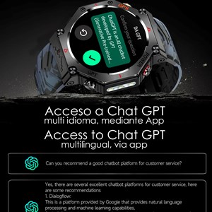 Smartwatch kc91 avec appels bt, gps, outils d'exploration, chatgpt.