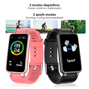 Bracelet intelligent c2 plus avec moniteur de fréquence cardiaque.