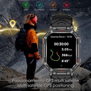Montre connectée kr92 avec appels bt, gps, outils d'exploration.