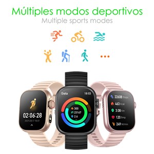 Smartwatch zw39 avec notifications d'apps, appels bluetooth.