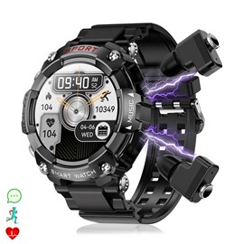 Montre intelligente t96 avec écouteurs tws intégrés.