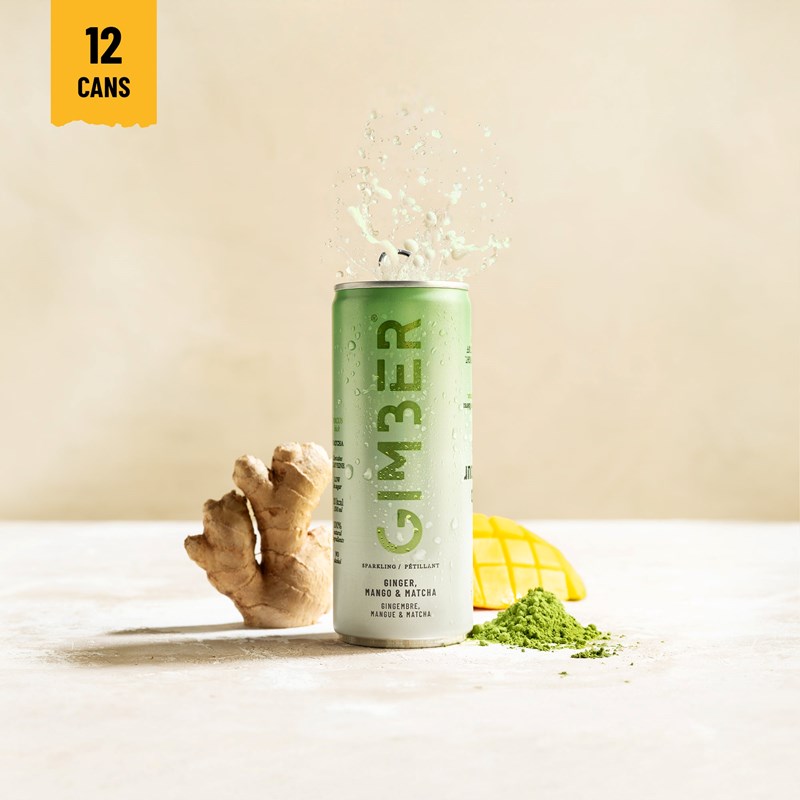 Gimber prêt-à-boire matcha - 12 canettes de 250ml