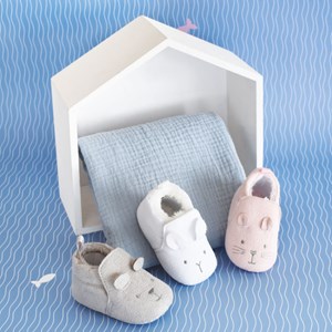 Chaussons gris (0-6 mois)