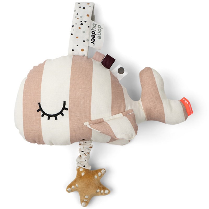 Peluche musicale à suspendre baleine rose wally