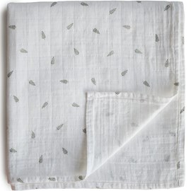 Maxi lange en coton bio leaves (120 x 120 cm)