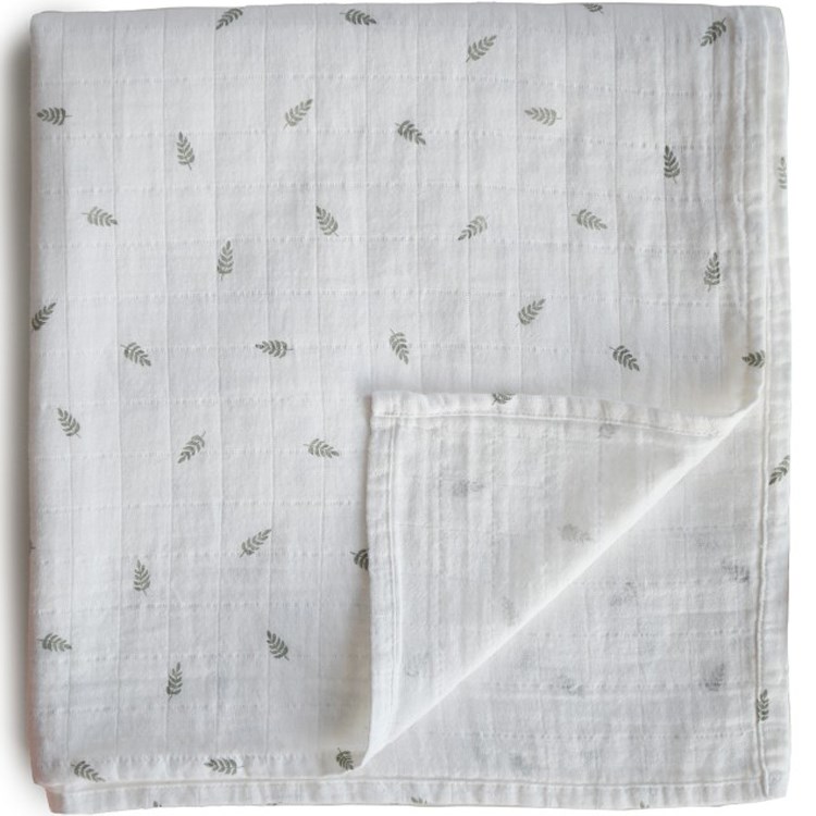 Maxi lange en coton bio leaves (120 x 120 cm)