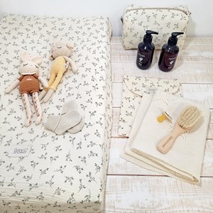 Housse de matelas à langer olive bloom (72 x 45 cm)