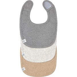 Lot de 3 bavoirs naissance gris foncé-gris clair-nature mélange