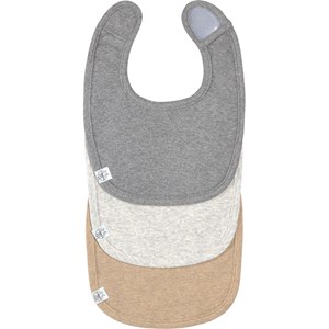 Lot de 3 bavoirs naissance gris foncé-gris clair-nature mélange